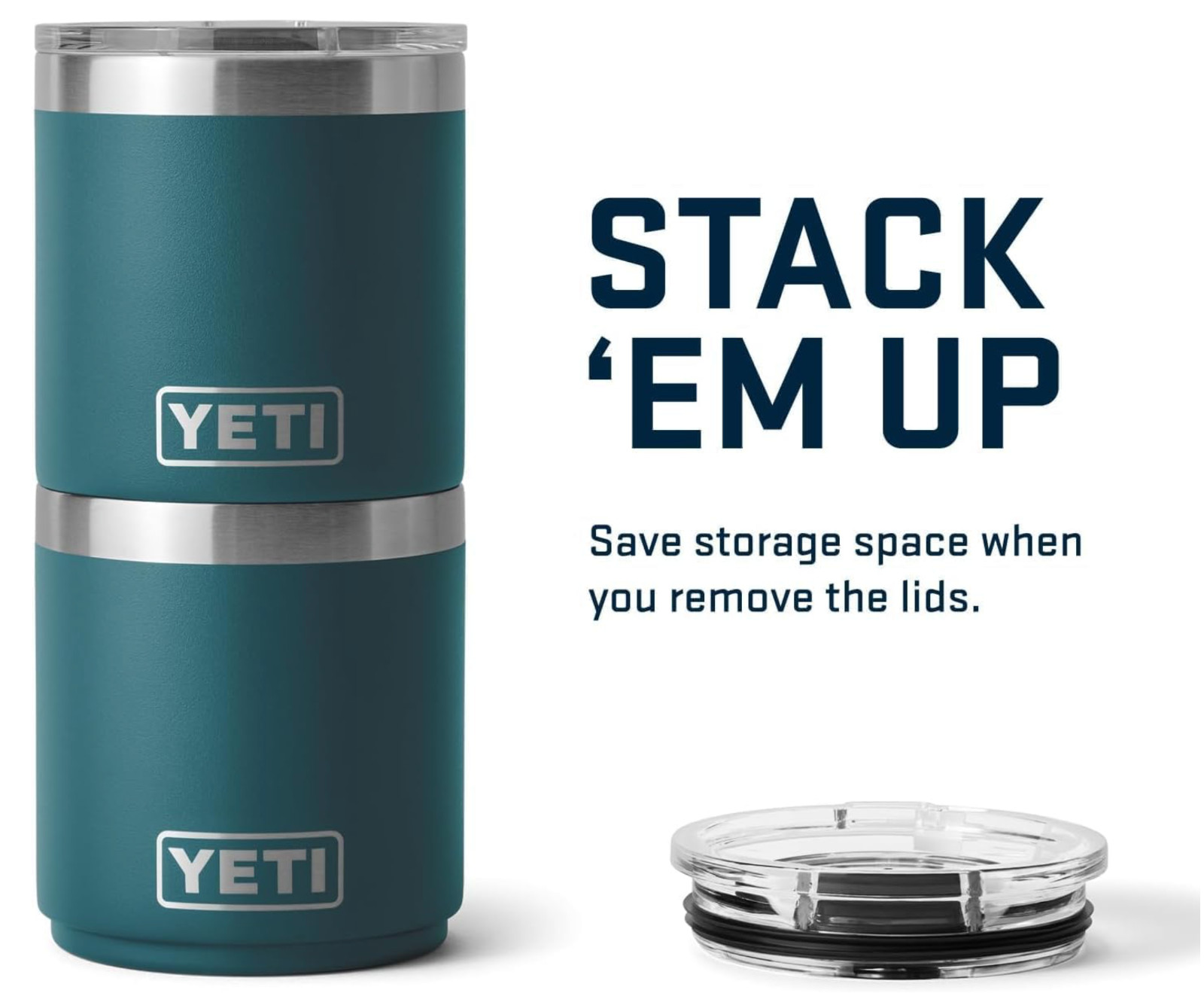 YETI Rambler 10oz Stackable Lowball 2.0 Vacuum Insulated&MagSlider Lid AgaveTeal