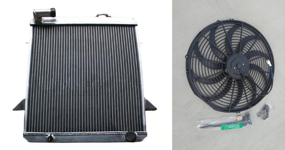 62MM 3 ROW Aluminum radiator & fan for Triumph TR6 1975 1976 75 76 Manual
