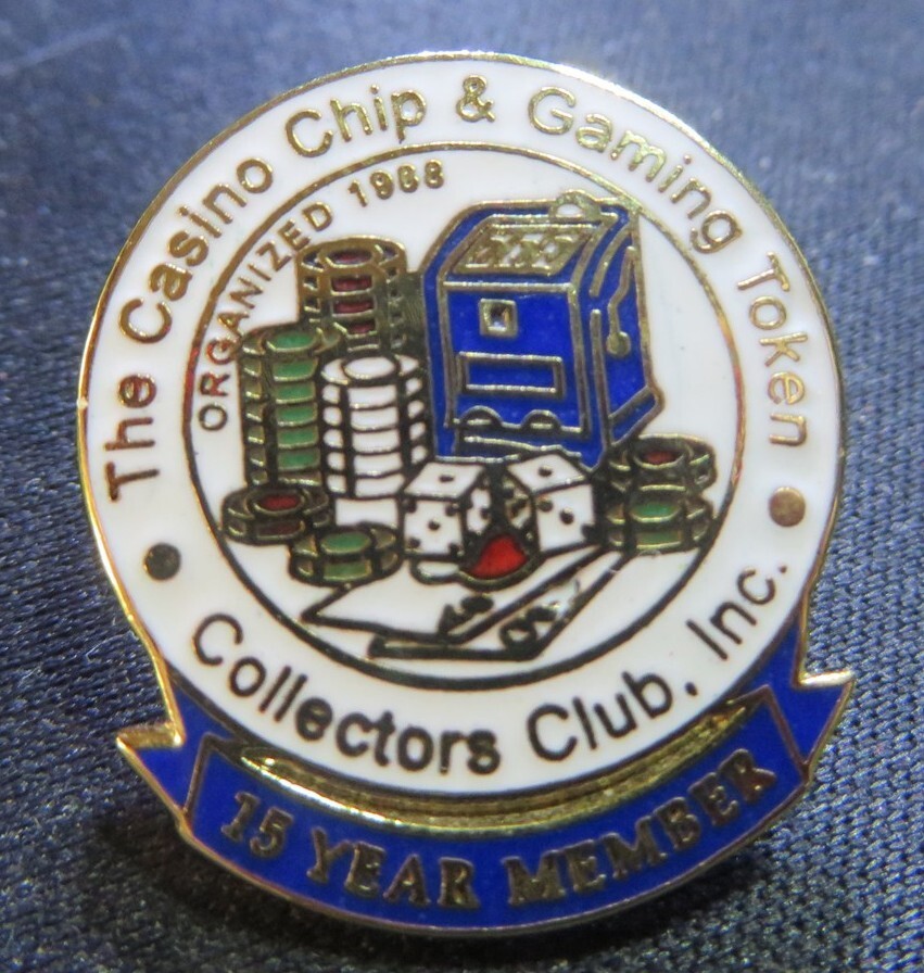Casino Chip & Gambling Token Collector's Club Prestige Pin 15 Year Member