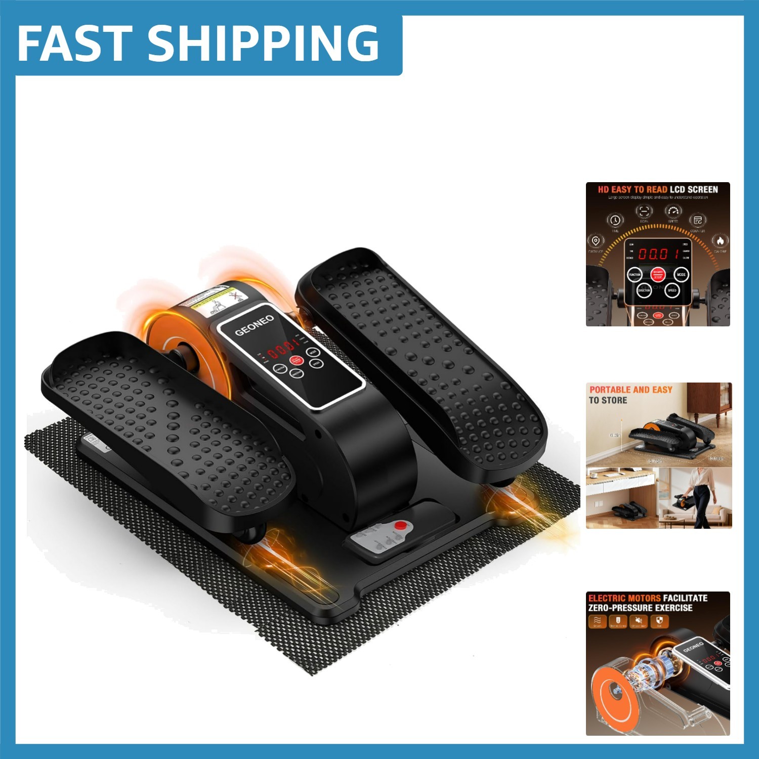 Under Desk Elliptical Machine for Seniors - 12 Speeds & Remote Control