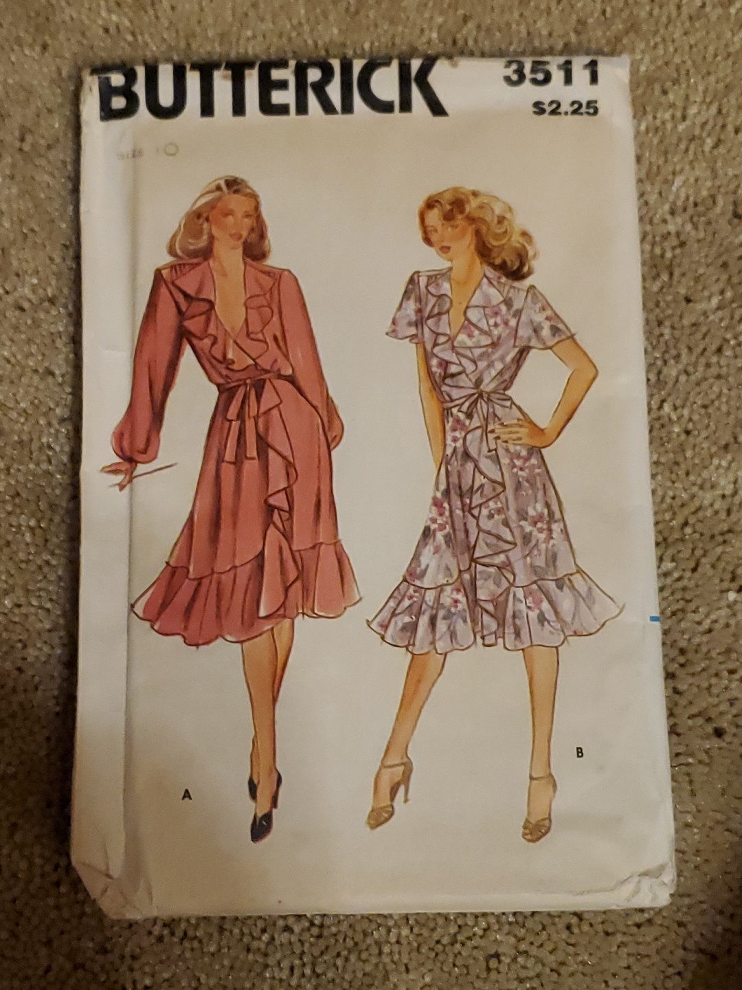Butterick 3511 Misses Ruffled Dress Size 10 FF Sewing Pattern