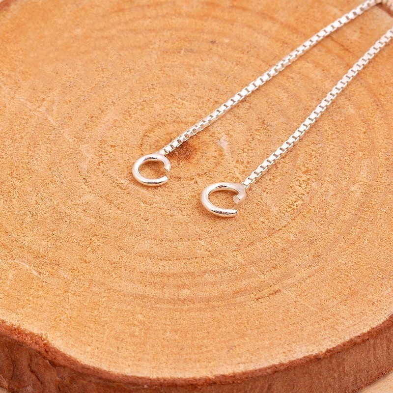 1 pair diy ear wire S925 sterling silver Ear Wire Vegetarian Silver Ear Chain