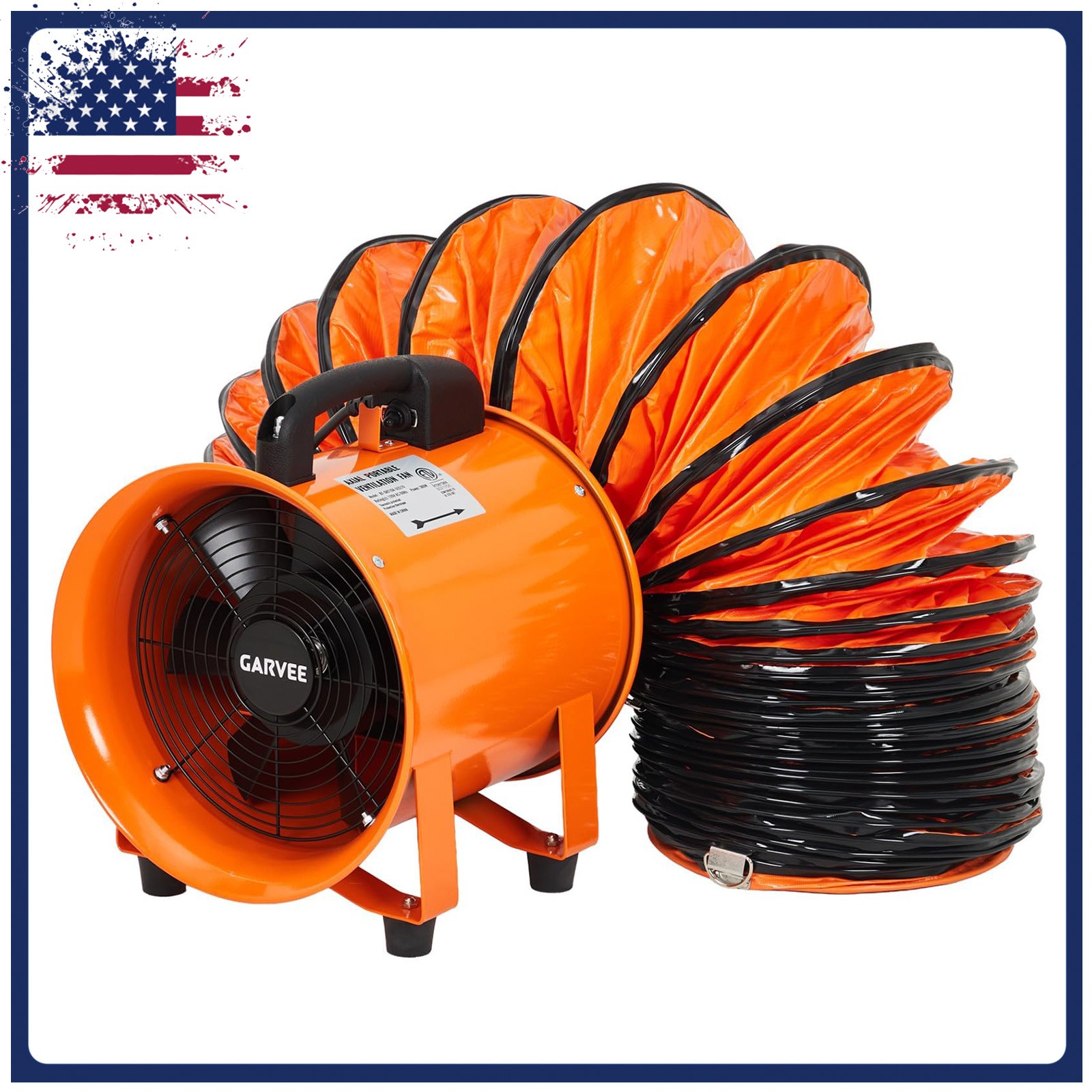 8'' Air Mover Blower Fan, Portable Explosion Proof Exhaust Fan with 32.8 FT Duct