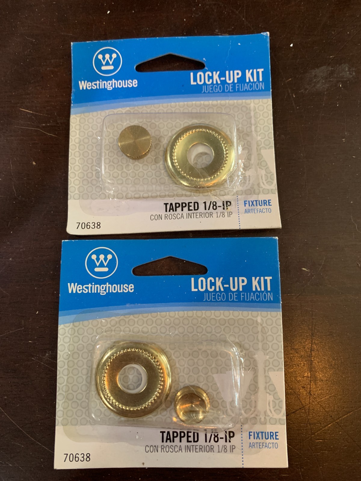 LOCK-UP KIT tapped 1/8-IP Lot x2pks brass finish Westinghouse 70638