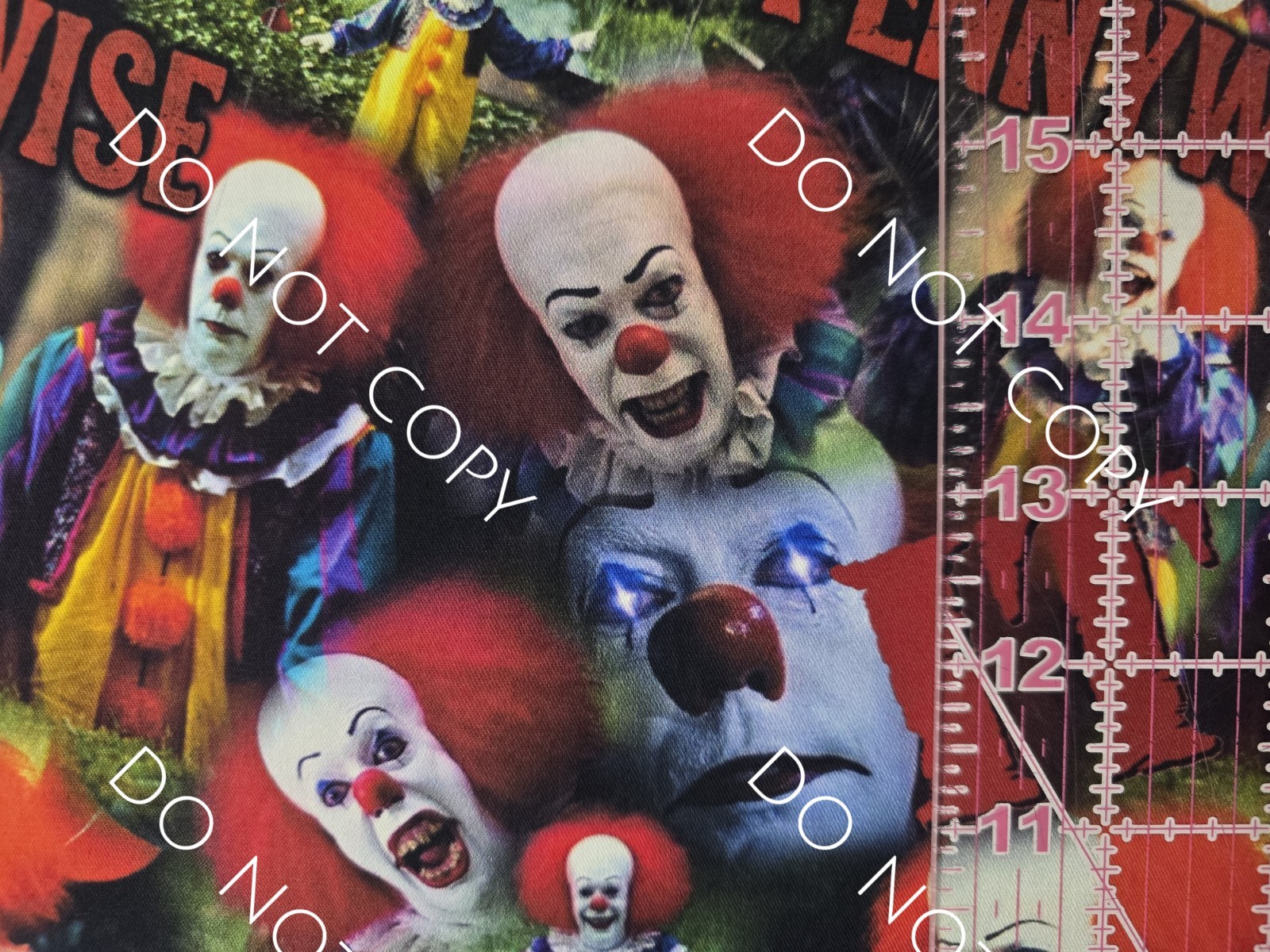 Custom 100% Cotton Woven Fabric Classic It Pennywise Horror Movie 1/4 Yard 9x56
