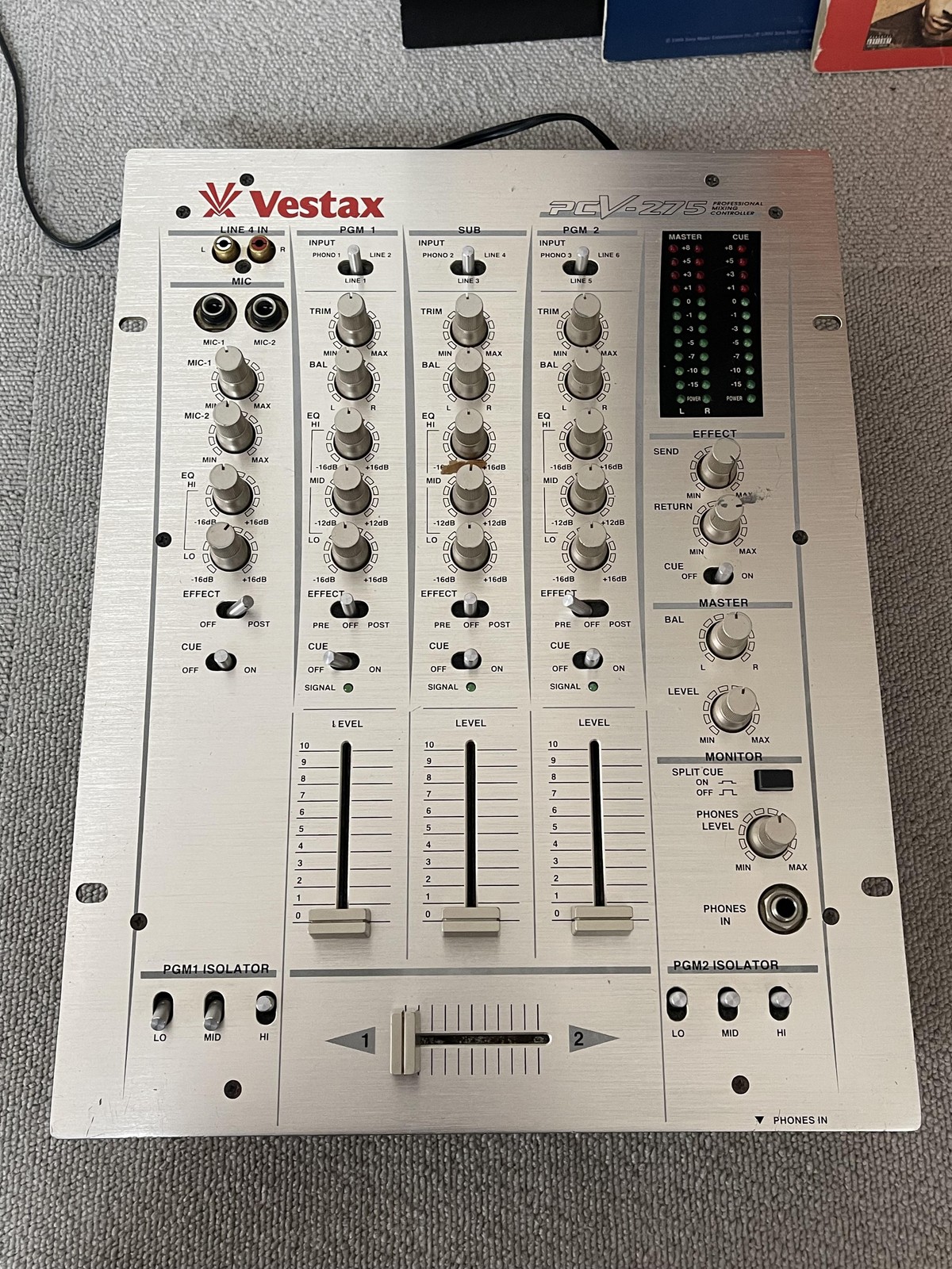 Vestax PCV-275 Professional DJ Mixer 3-Channel Isolator Effect Send Return Used