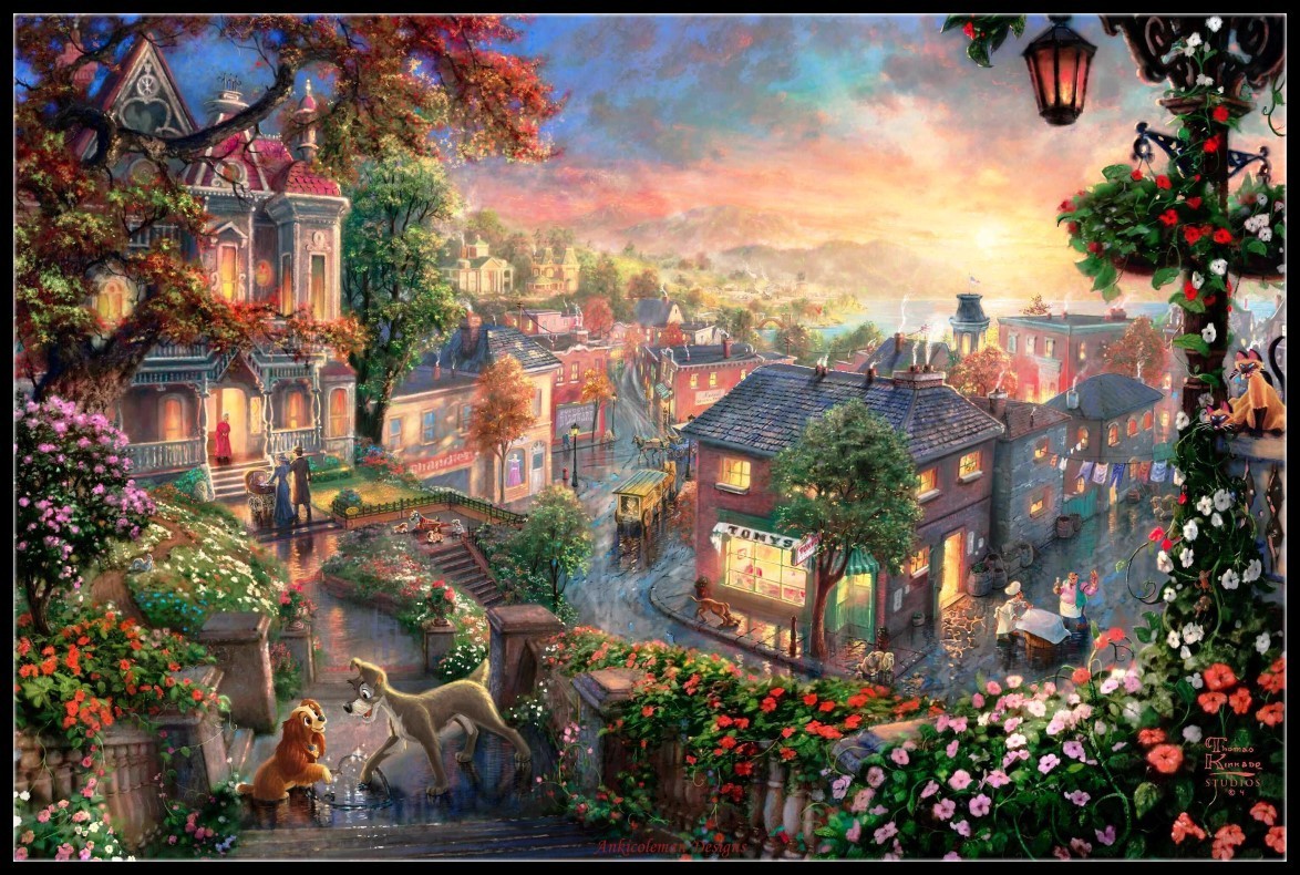 Lady and the Tramp - Chart Counted Cross Stitch Pattern Needlework DMC Colors