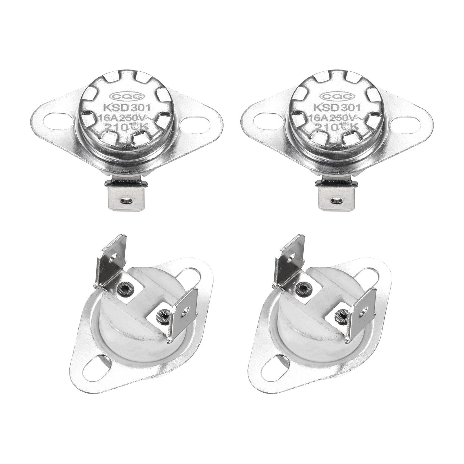 KSD301 Thermostat 210°C/410°F 16A  N.O Adjust Snap Disc Temperature Switch 4 Pcs