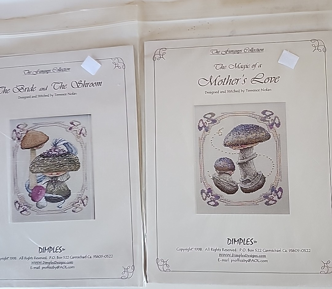 2 Dimples Counted Cross Stitch Patterns Funguys Collection Bride the Shroom, Mot