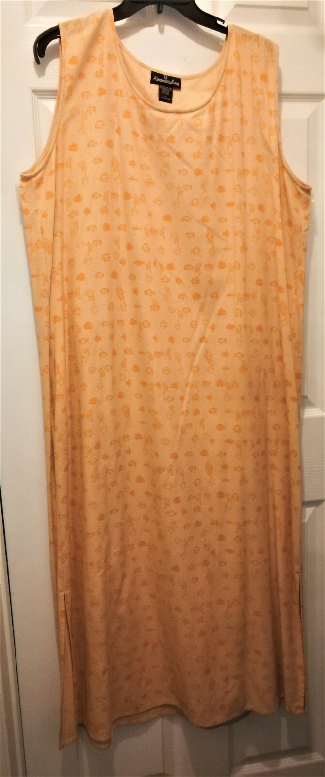 Womens Tank Top Dress Orange -By Kensington Lane--100% Silk