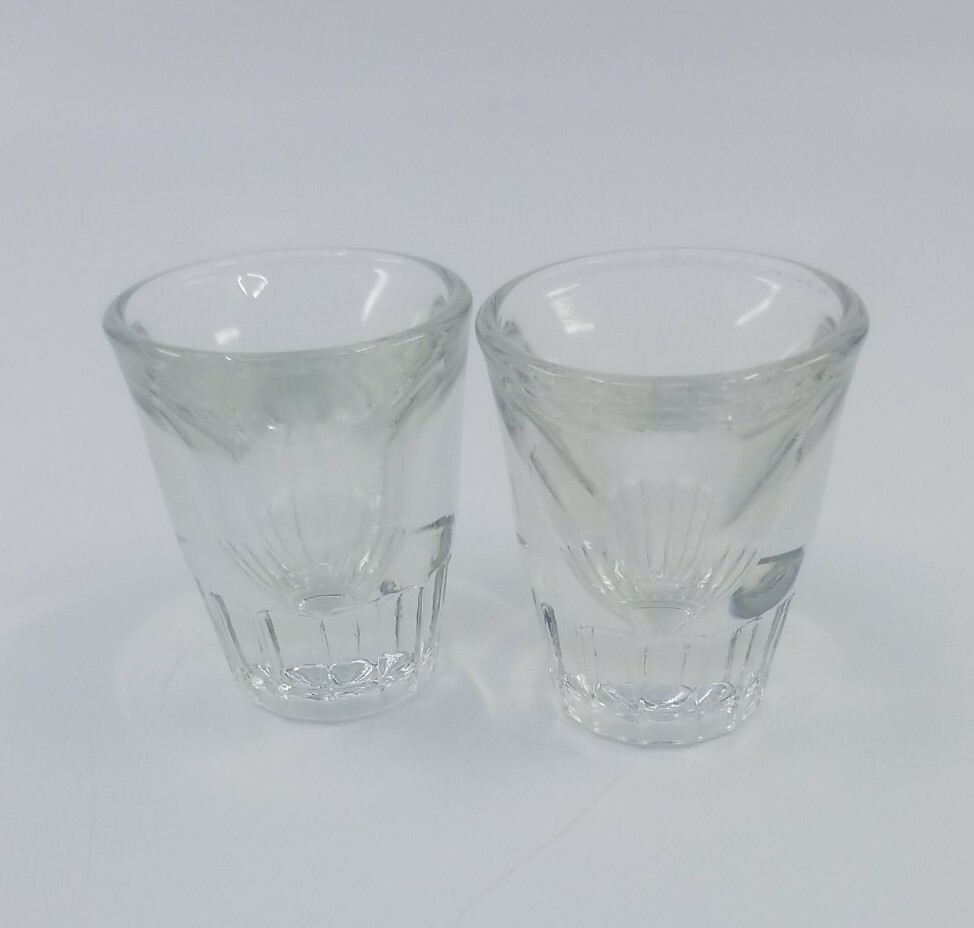 Set Of 2 Double Walled 1oz Shotglass Heavy 2.25" Tall