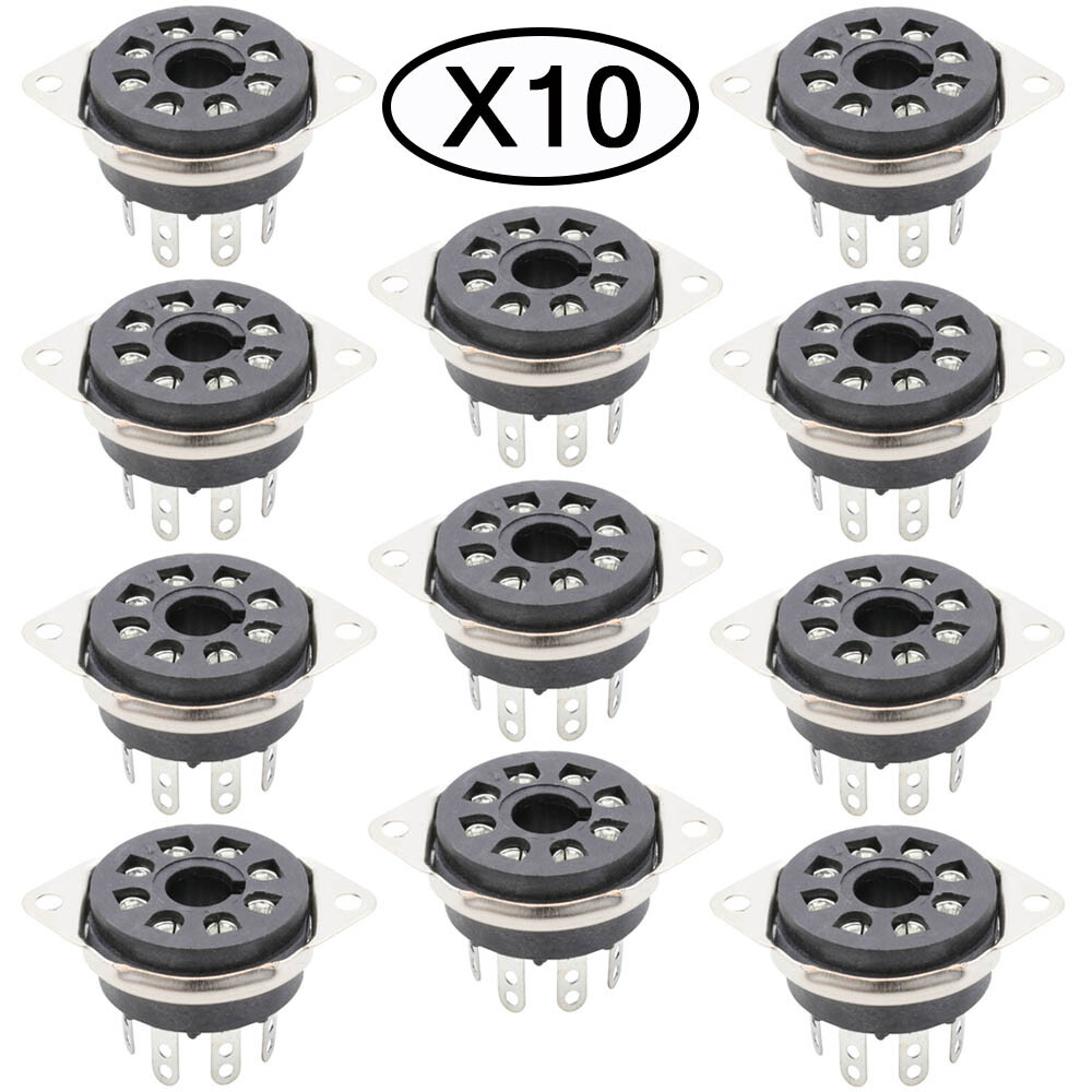 10Pcs 8Pin Octal Bakelite Tube Socket for KT88 EL34 6550 Bottom Chassis Mount US