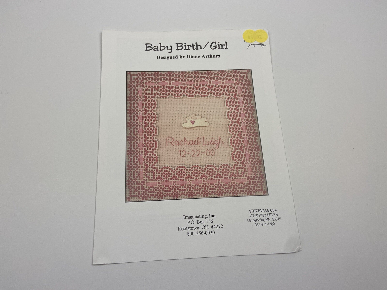 Imaginating Baby Birth Girl Counted Cross Stitch Pattern