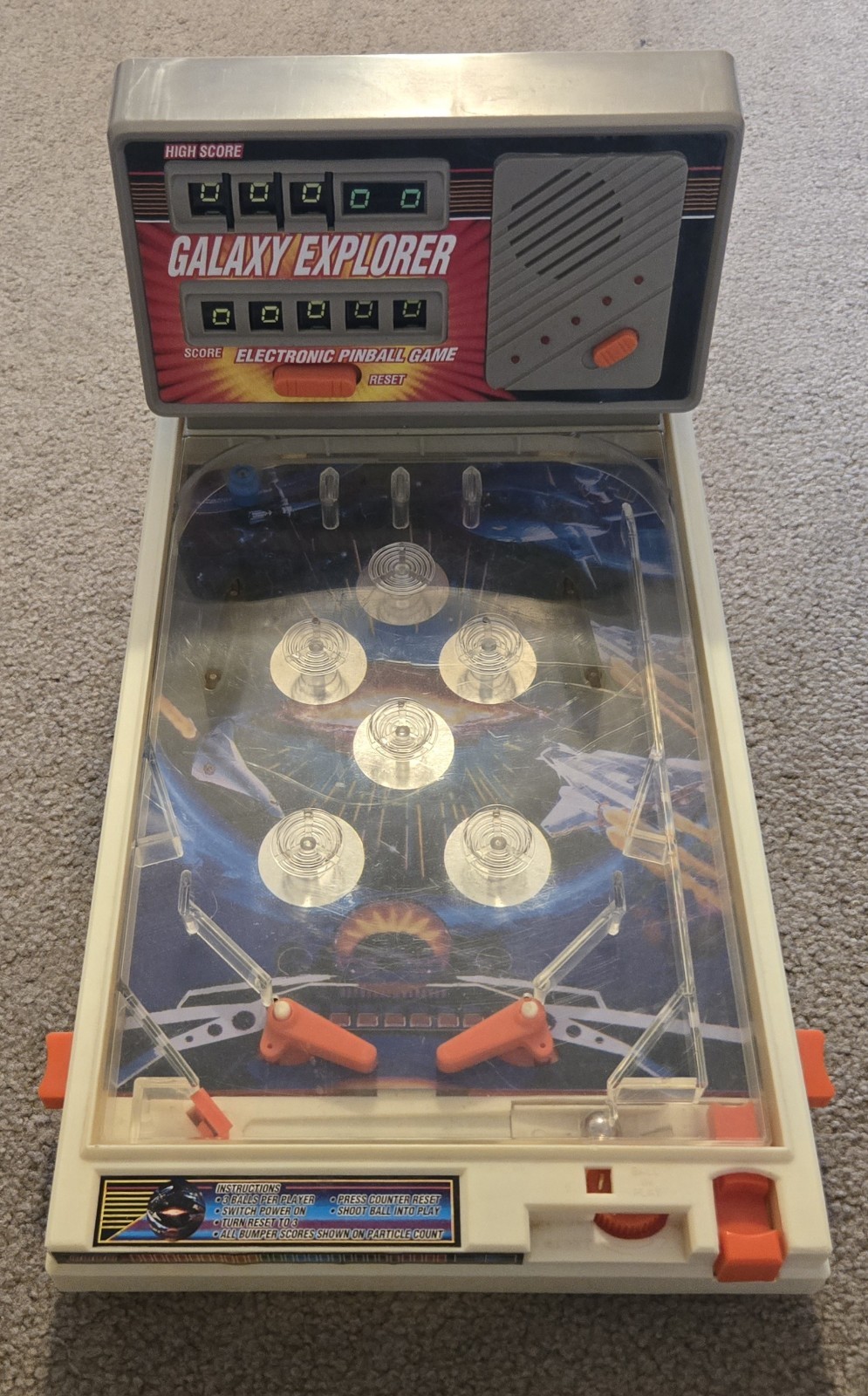 Vtg GALAXY EXPLORER Electonic Tabletop Pinball Machine (Read Description)