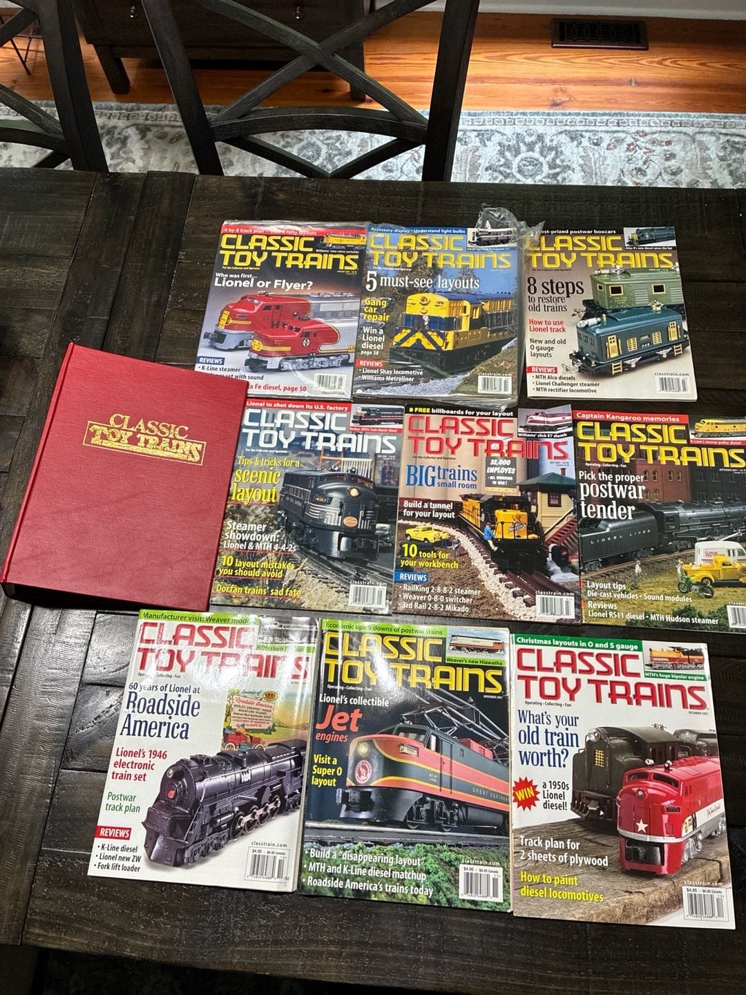 Lot of 8 Classic Toy Trains Magazines 2001 Full Year Issues with Red Collector B