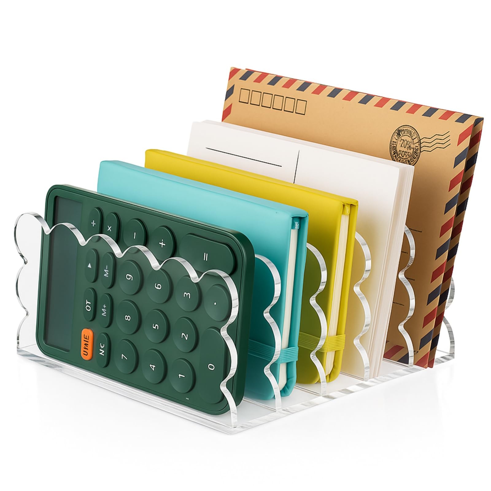 Clear Vertical File Organizer Acrylic File Holder Mails Letter Paper Envelope...