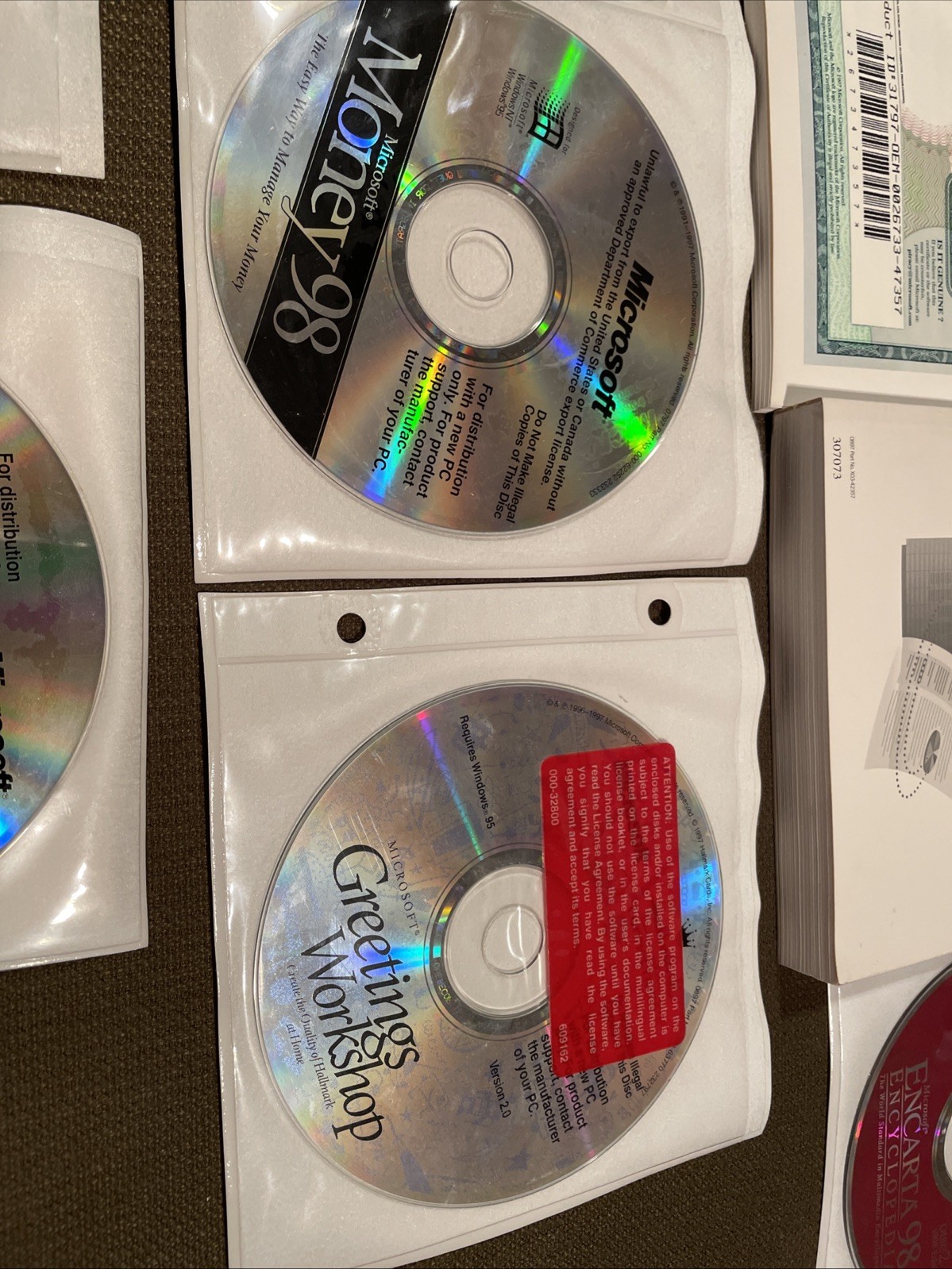 Vintage Microsoft Lot, Windows 95, Manuals, Other Microsoft Discs