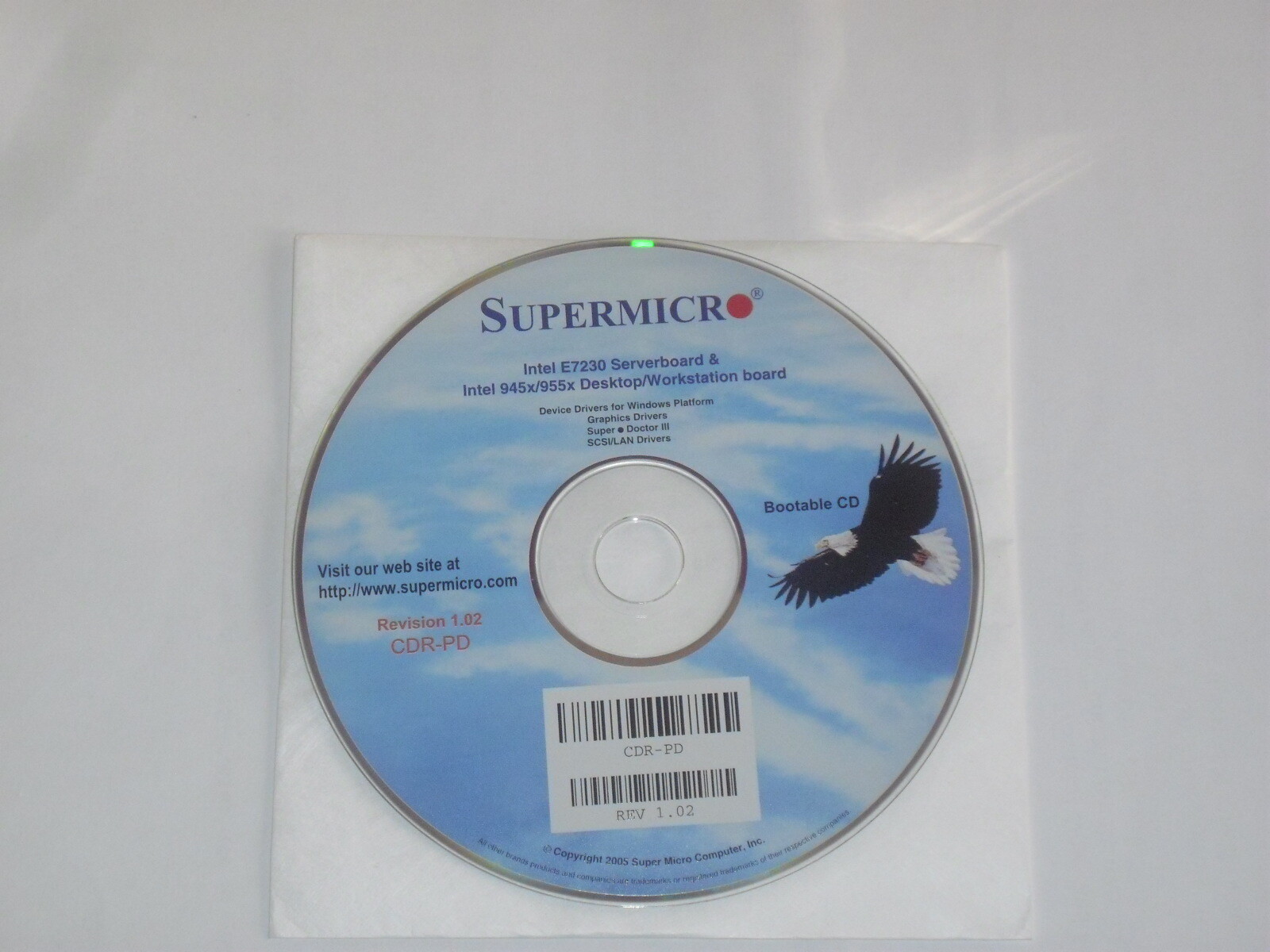 Supermicro Intel E7230 945x/955x Motherboard Driver CD for Windows