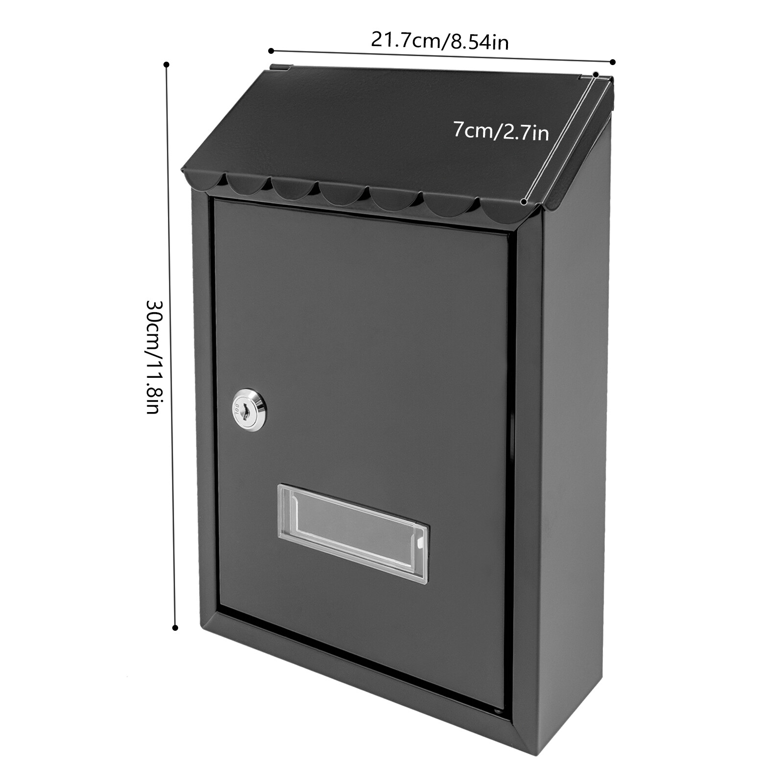 Modern Outdoor Waterproof Extra Large Drop Box Wall Mounted Mailbox with 2 keys