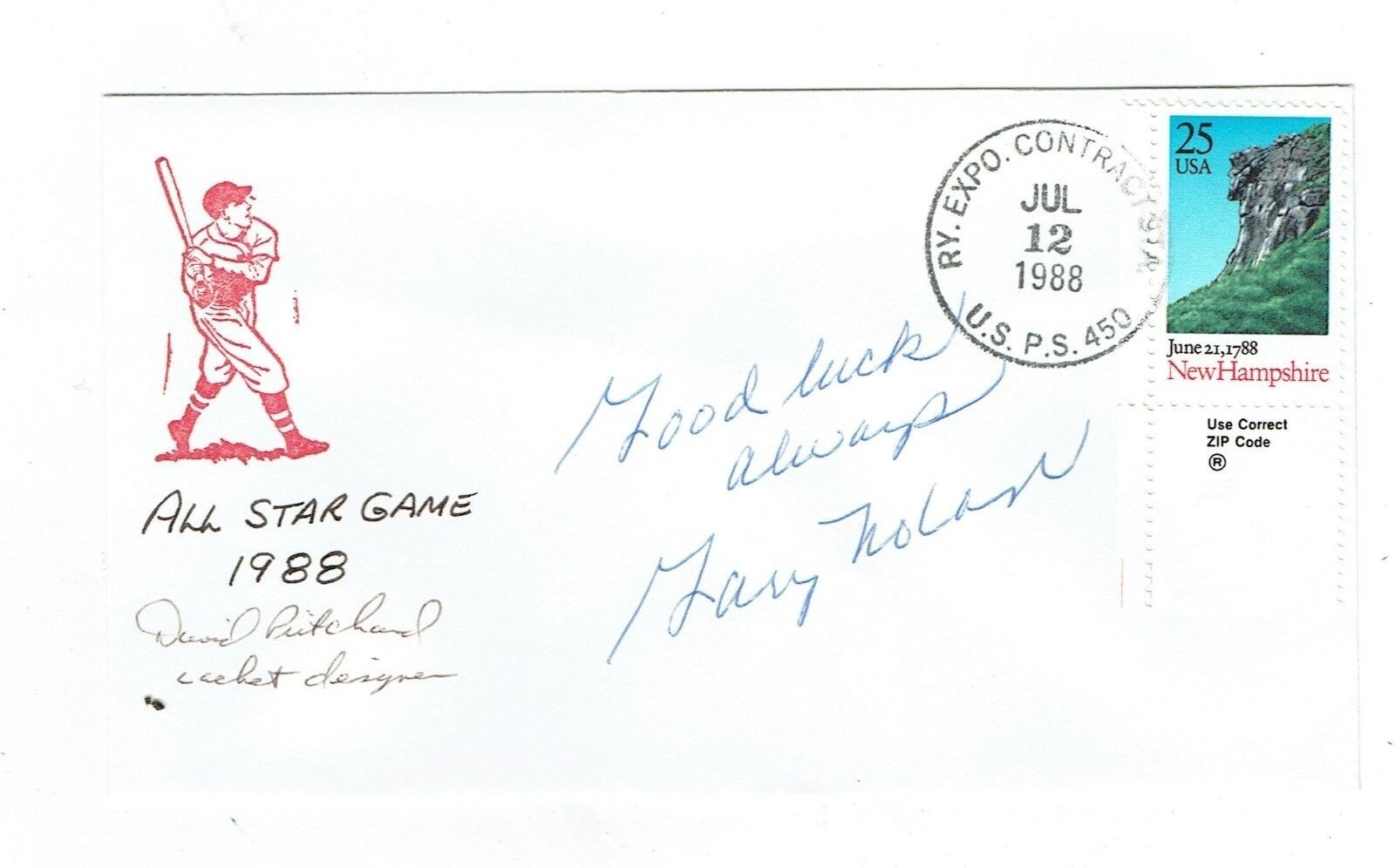 BASEBALL PITCHER CINCINNATI REDS GARY NOLAN ORIGINAL AUTOGRAPH BASEBALL COVER!