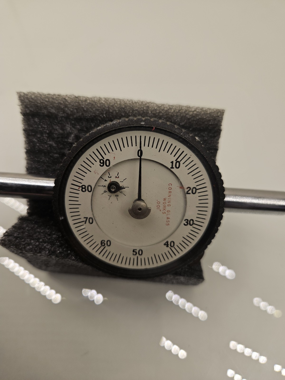 Corning Glass Works Dial Indicator .001" Tool No. 1201-3 Fully Functional