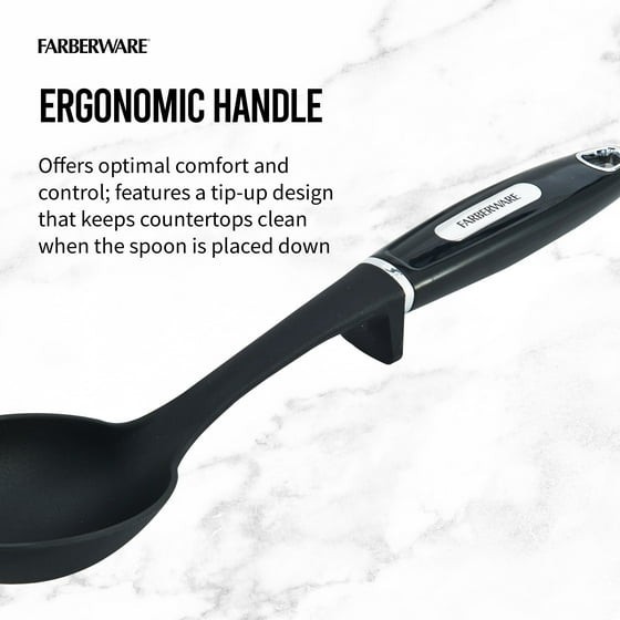 (2 pack) Professional Nylon Basting Spoon in Black