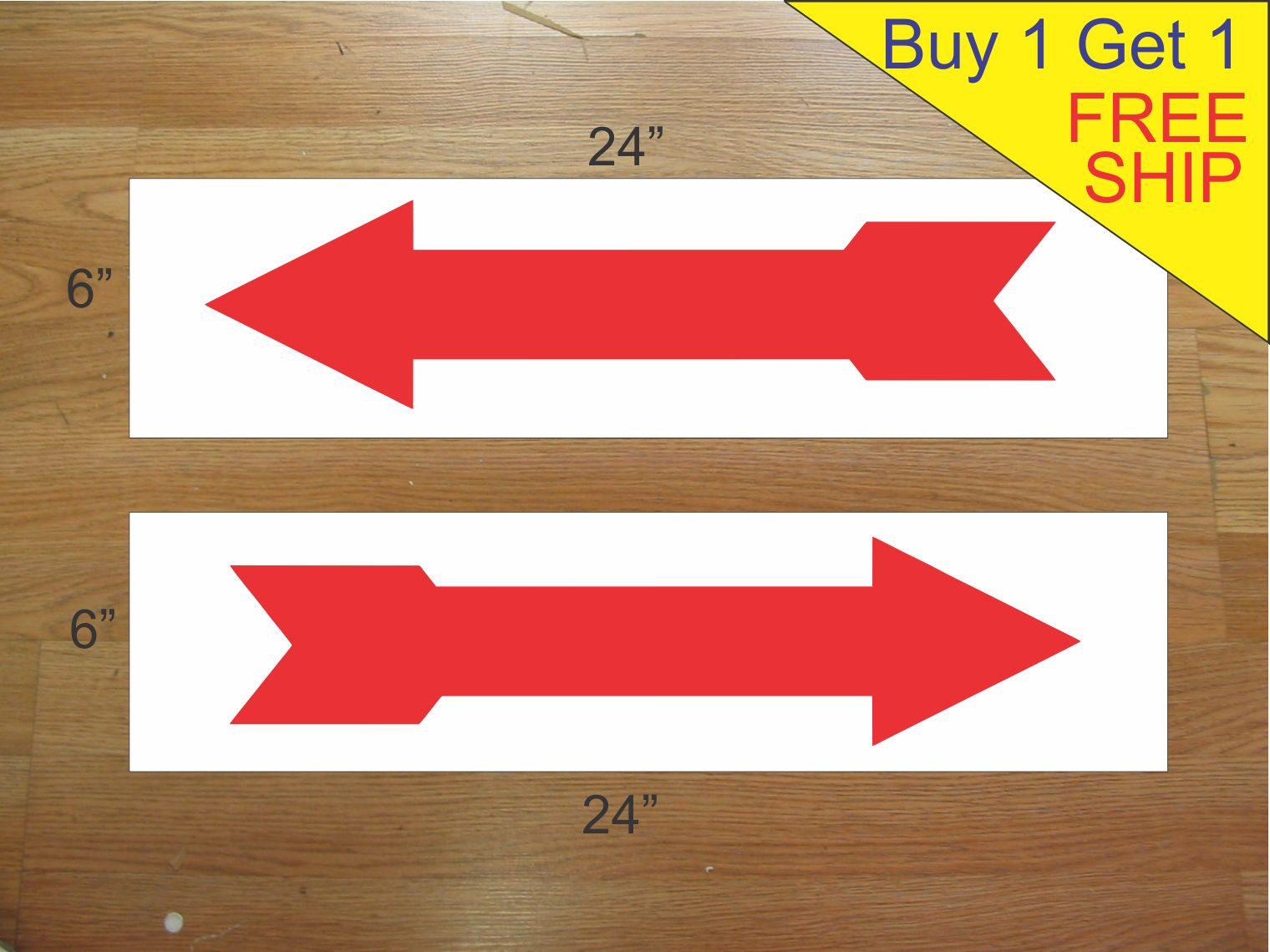 ARROW 6"x24" REAL ESTATE RIDER SIGNS Buy 1 Get 1 FREE 2 Sided Corrugated Plastic