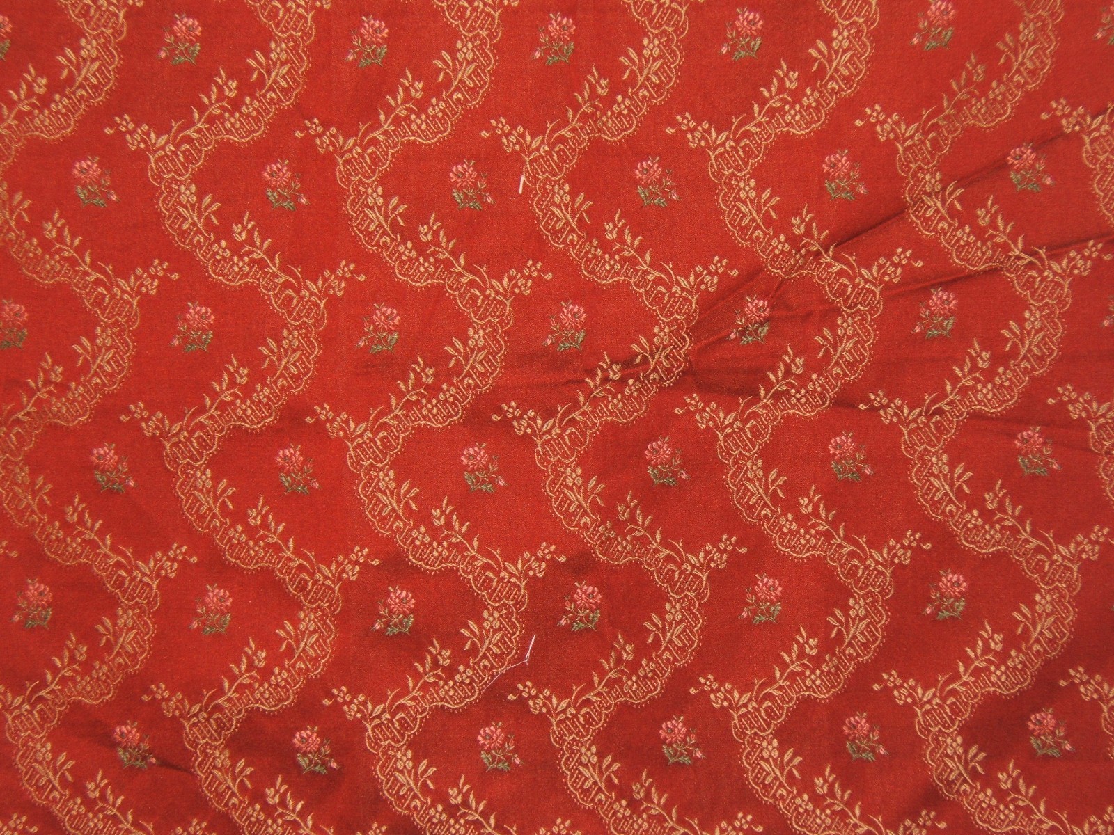 Highland Court, Tea Roses, Embroidered Brocade, Remnant, Various Colors