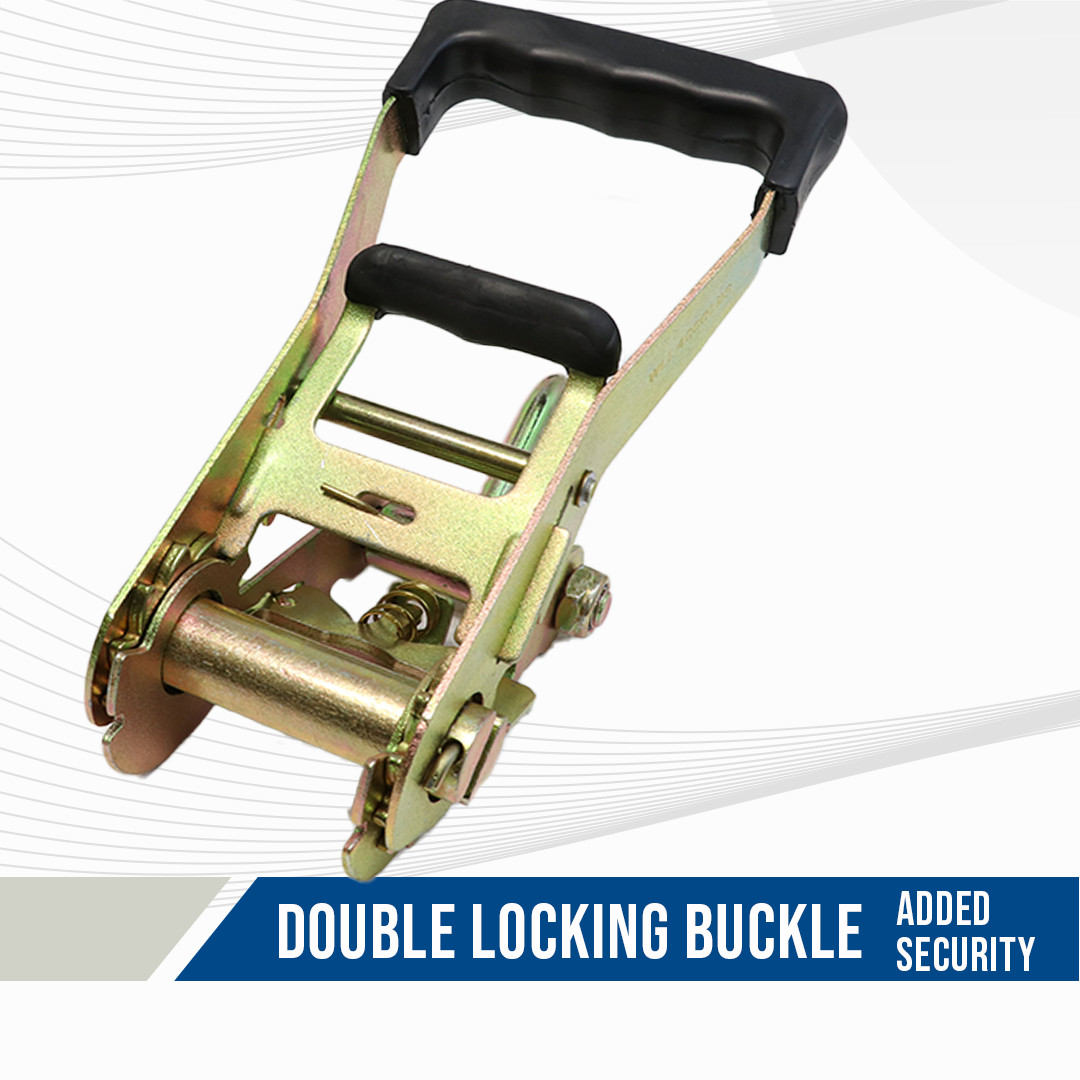 Ratchet Buckle with Wire Hook, Double Locking Ratchet Towing 4 Pack Tie Down