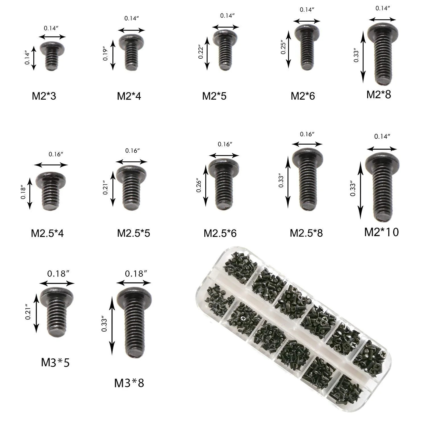 Easycargo 240pcs 12 Sizes Laptop Screws Kit, Notebook Computer Replacement Screw