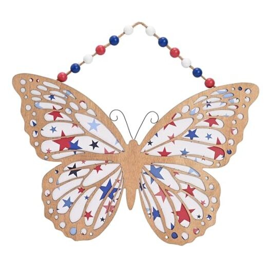 Patriotic 4th of July Wreath for Front Door - Medium - Red, White & Blue