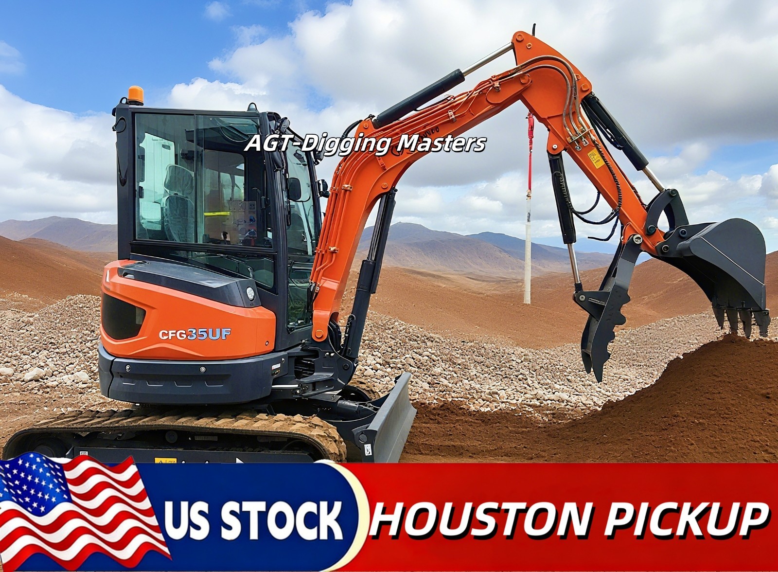 Houston PICKUP only 2.8 Ton CFG 35UF Hydraulic Excavator Kubota Diesel Engine