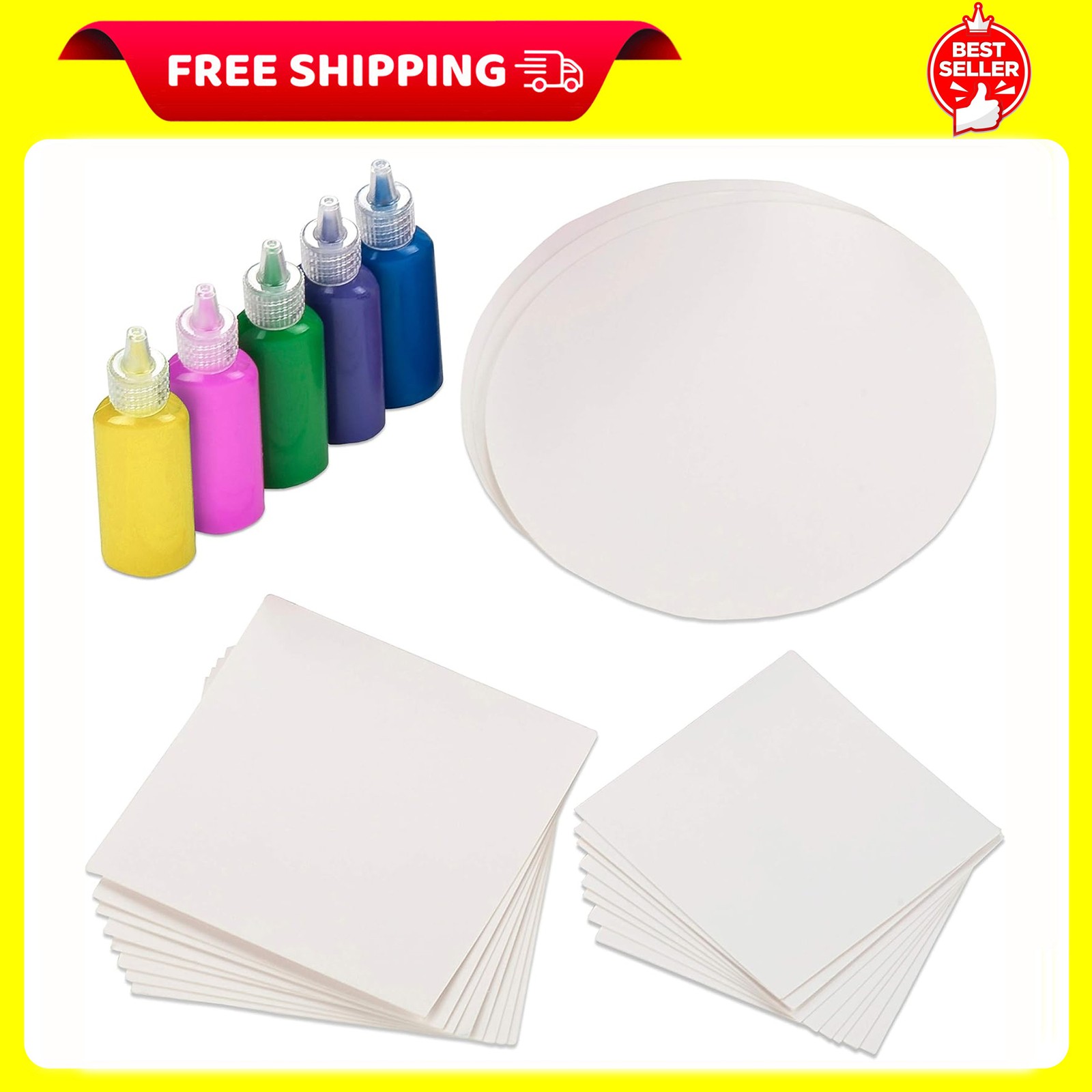Creative Kids Spin & Paint Refill Pack - 8 X Large Cards - 8 X Small Cards - 4 X