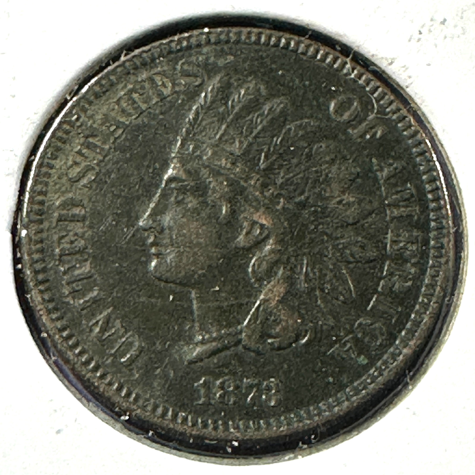 1873, Closed "3"  1C Indian Cent (90201)