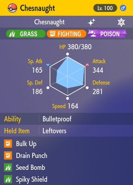 Pokemon Scarlet and Violet 6iv Shiny Max EV Chesnaught