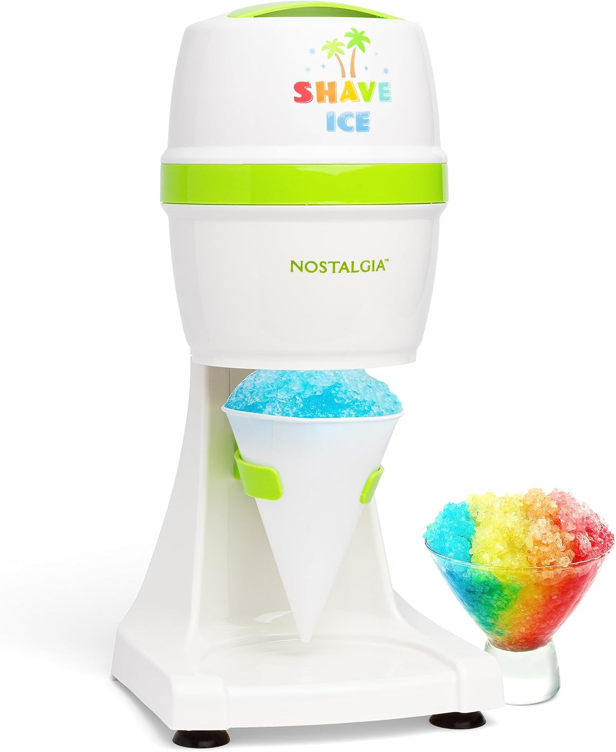 Snow Cone Shaved Retro Table-Top Slushie Machine - Includes 1 Reusable Plastic C