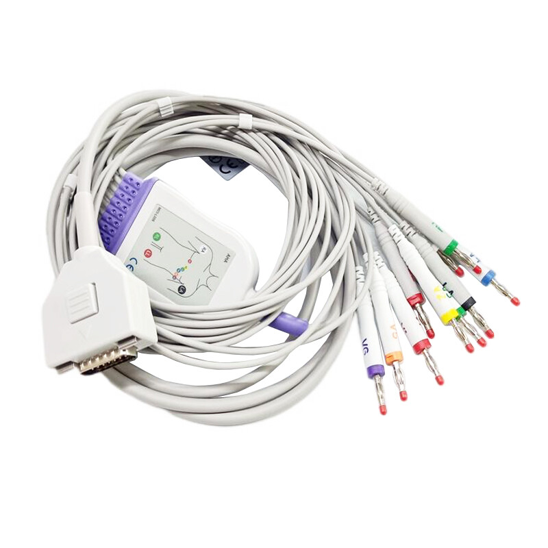 Diagnostic ECG EKG 10 Lead Patient Cable Leadwire Banana for Fukuda Denshi KP500