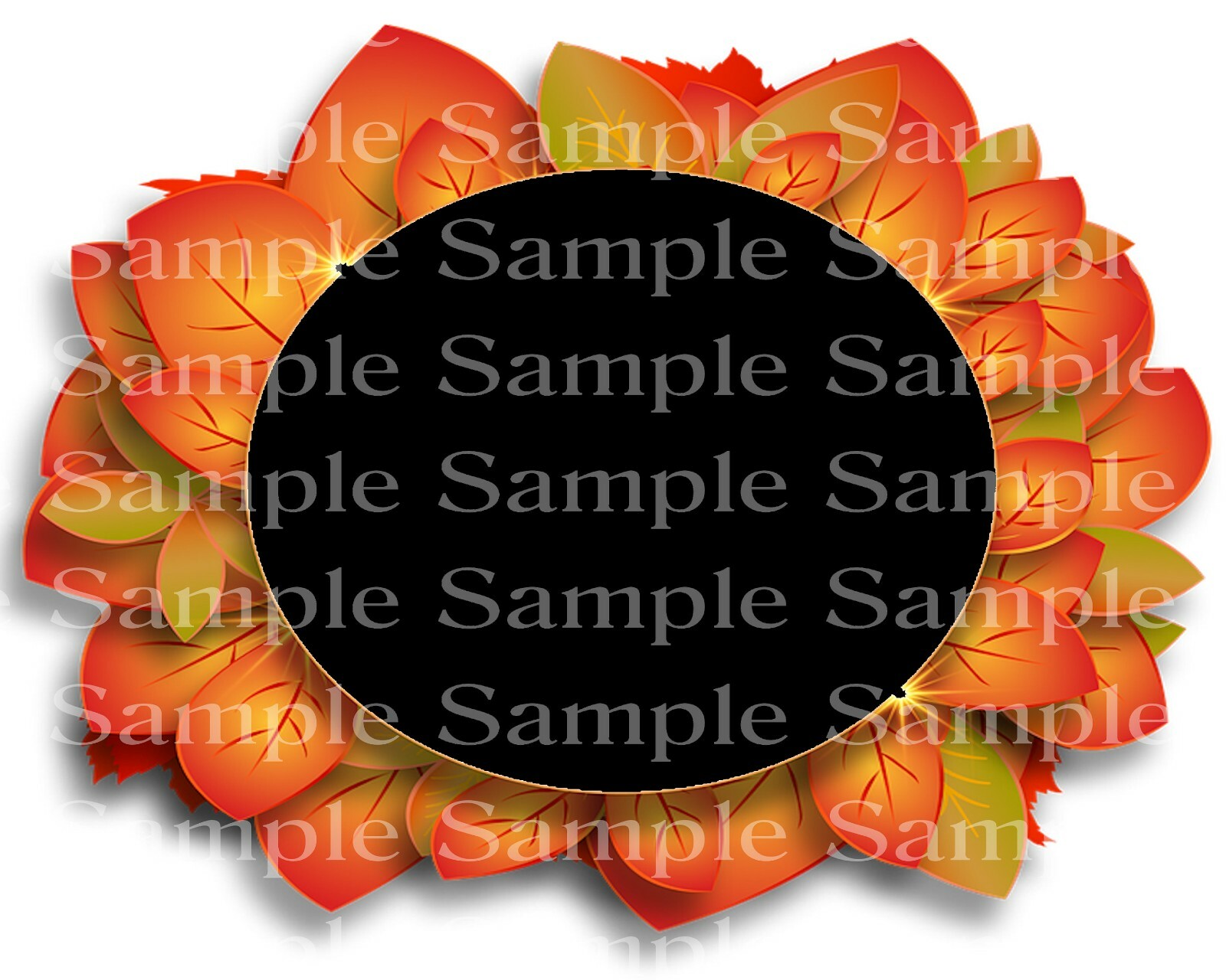 Fall Thanksgiving Leaves ~ Edible 2D Fondant Cake Photo Frame Topper  ~ D24189 *