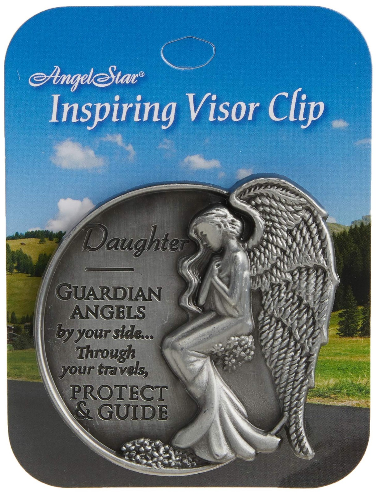 AngelStar 15682 Daughter Guardian Angel Visor Clip Accent, 2-1/2-Inch, Gray