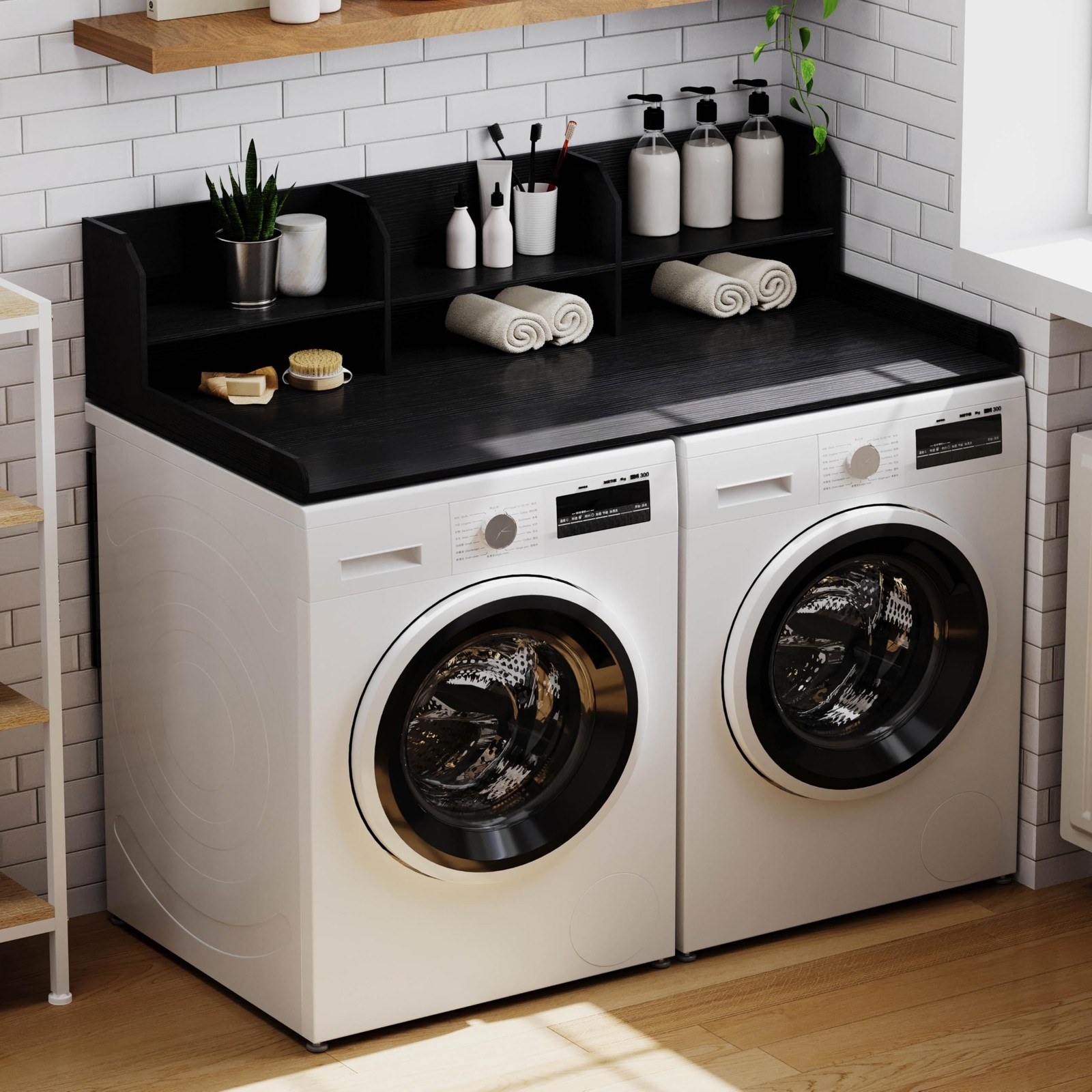 Washer Dryer Countertop, Adjustable Shelf, 2-Tier