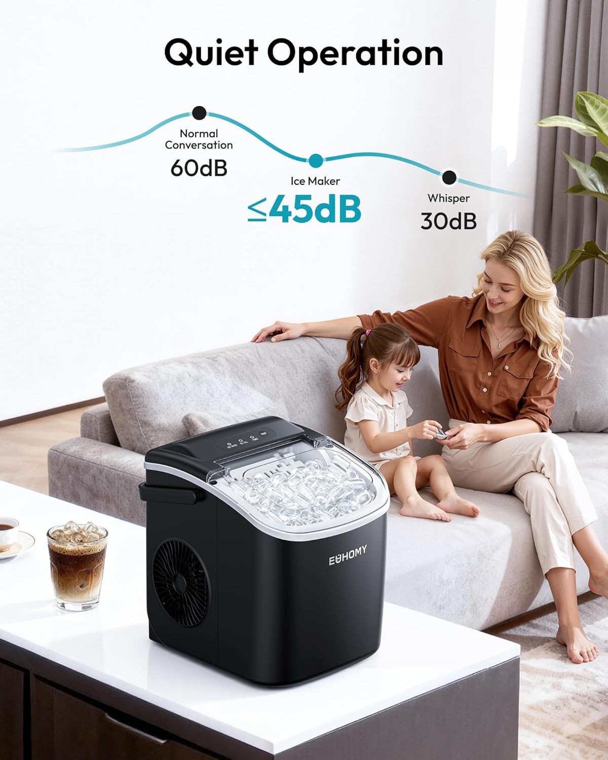 Portable Ice Maker – 6-Min Countertop Machine, 26 lbs/Day, Self Clean