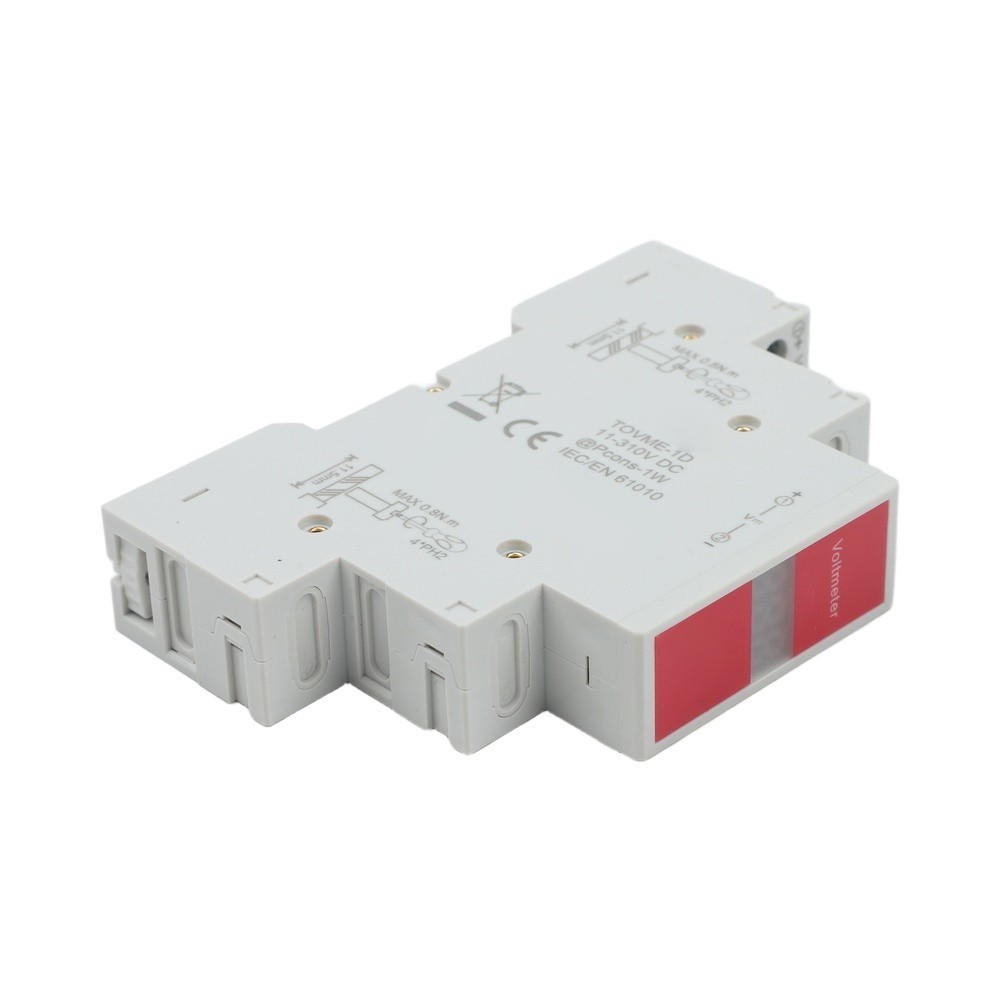 LED Display Voltage Meter for Din Rail Installation Supporting 11 310V DC Range