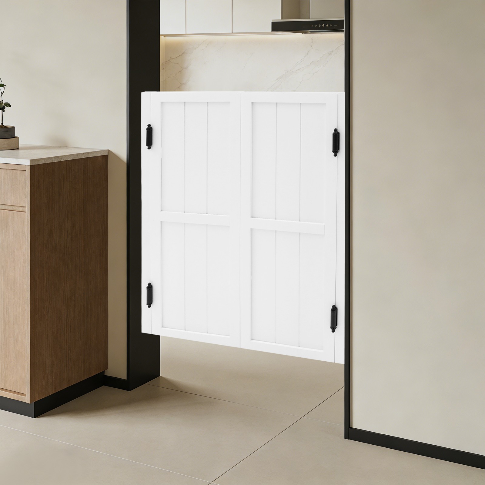 Double-Door Partition Door for Entrance Room 32*42in Wood Partition Door