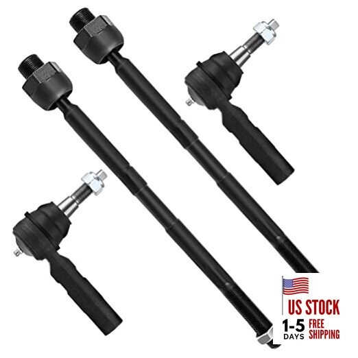 4pcs 2WD 4WD Front Suspension Kit Inner Tie Rod End Outer Tie Rod End Fit
