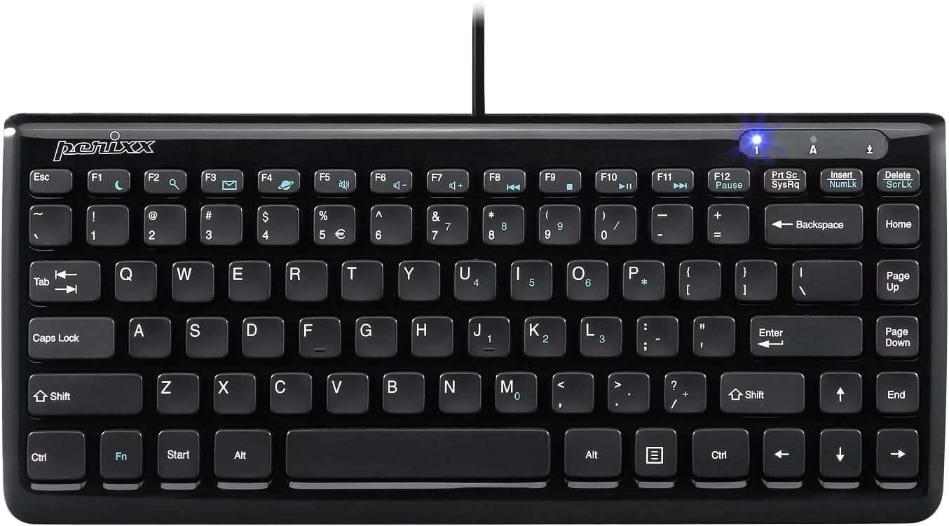 Durable Glossy Black USB Mini Keyboard - Simple Plug and Play Convenience