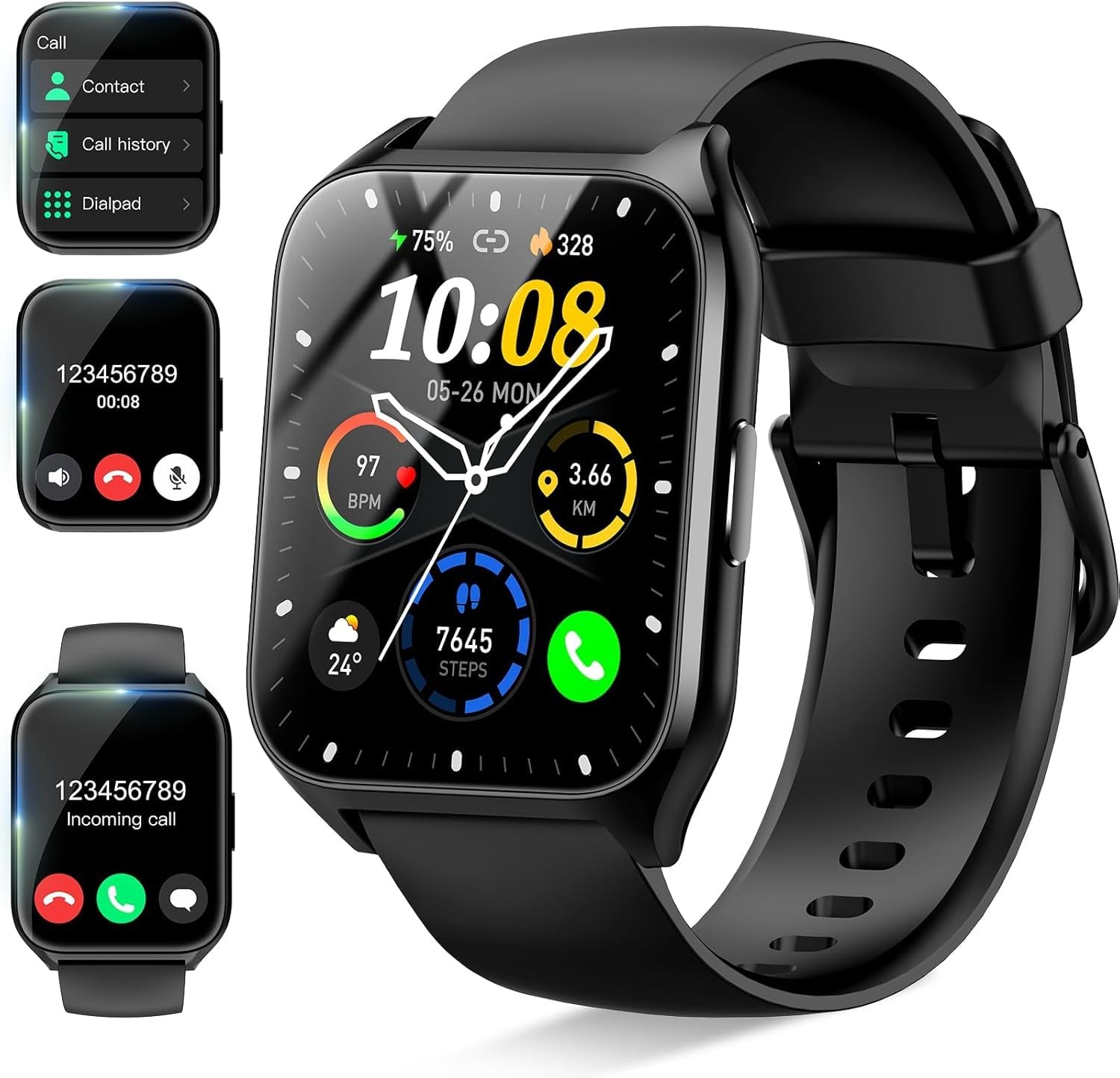 Smart Watch for Men Women (Answer/Make Calls), 1.85" HD Fitness Watch with He...