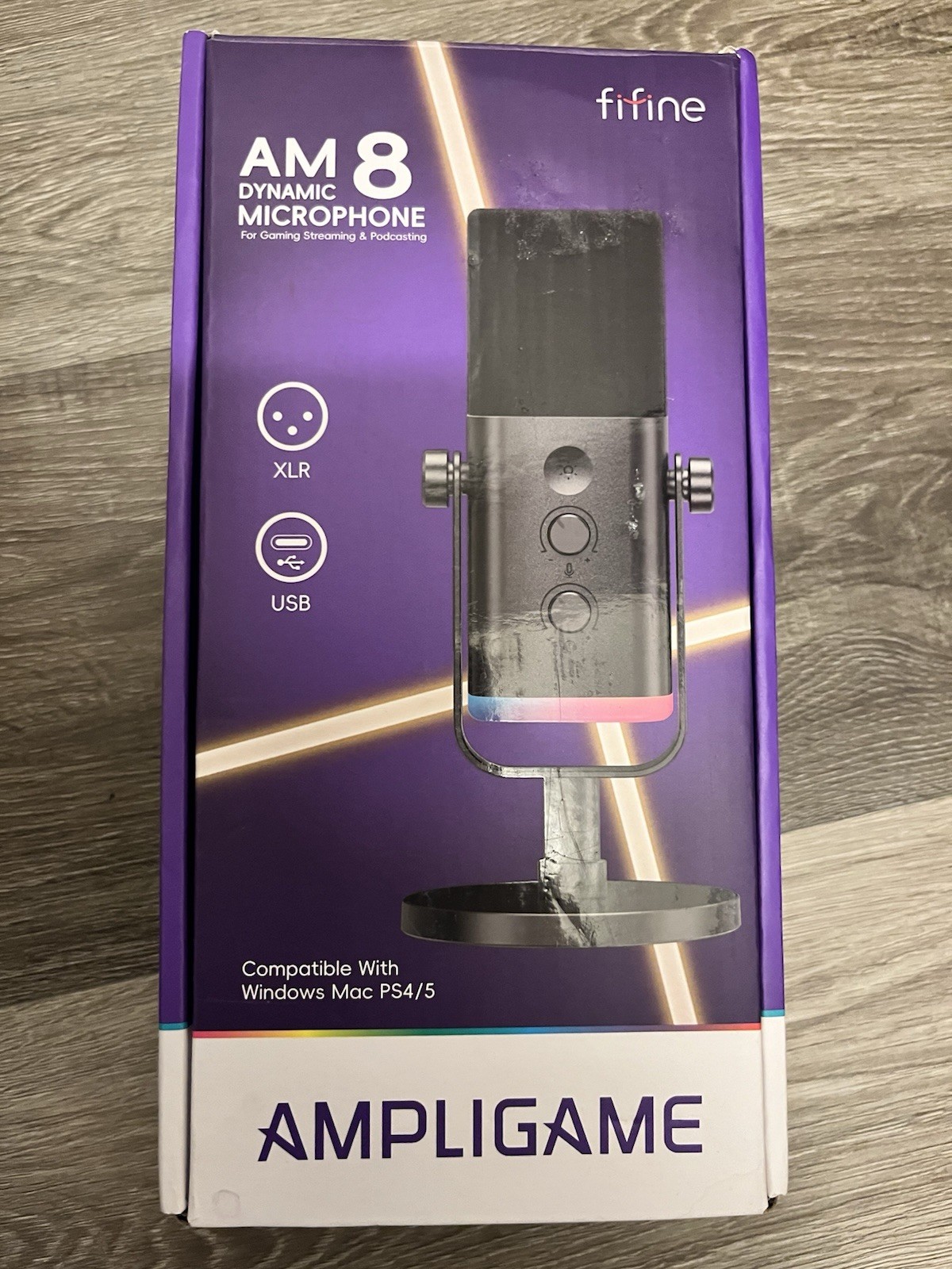 FiFine AM8 XLR USB Dynamic Microphone Ampligame Black
