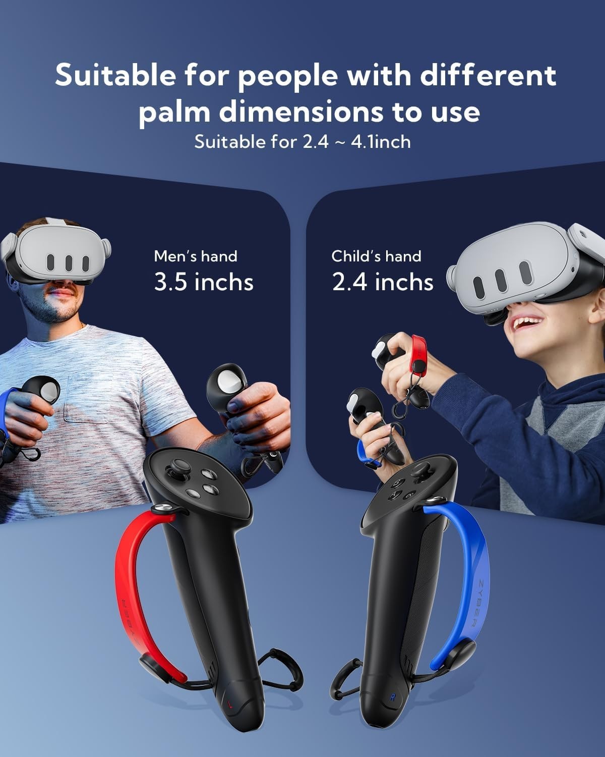 ZYBER Charging Controller Grip for Meta Quest 3S, Compatible with Quest 3 Contro