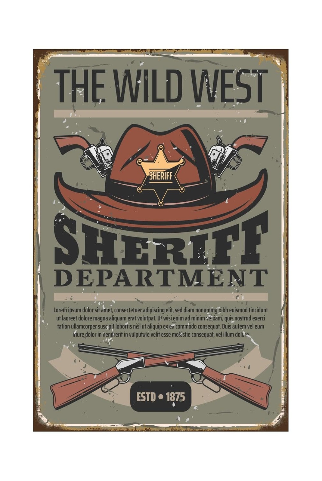 Cowboy Tin Signs, Riding Metal Arts, Wild West Sheriff, Western Country Poste...