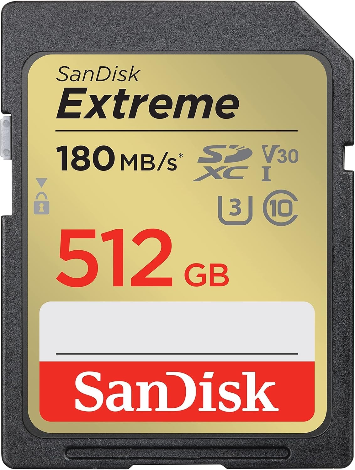 SanDisk 512GB Extreme SDXC UHS-I Memory Card - C10, U3, V30, 4K, UHD